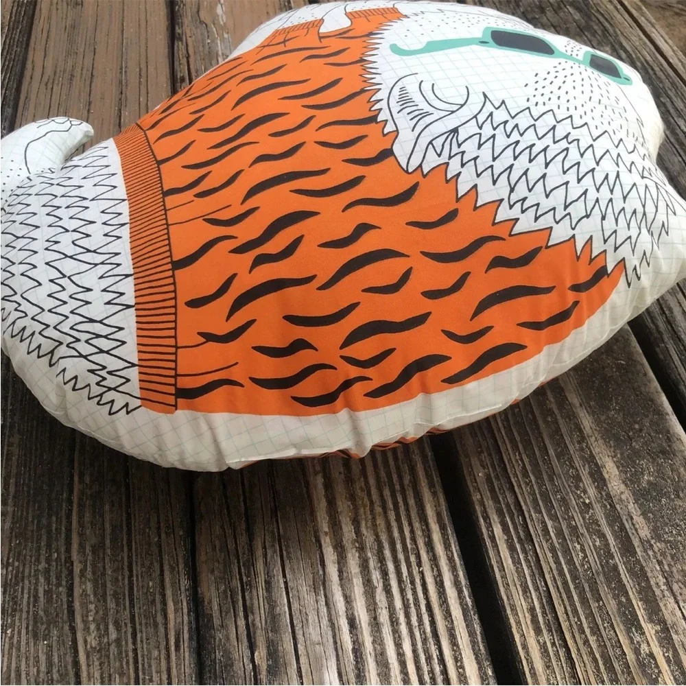 IKEA Thorine Hedgehog Pillow Playing Keyboard Piano Plush 17x12 Orange Black NEW